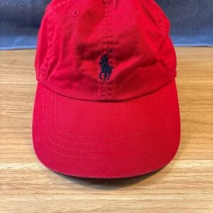 Polo by Ralph Lauren Red Cap with Silver Buckle